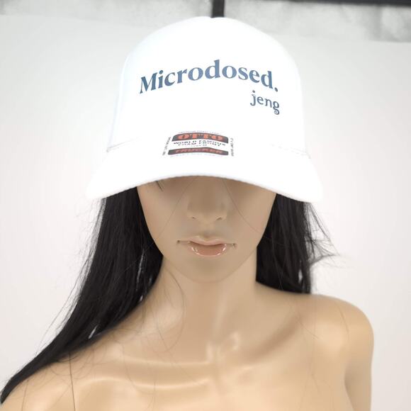 Microdosed. jeng White Otto World Famous Foam Front Trucker Hat Baseball Cap NEW - Picture 2 of 16